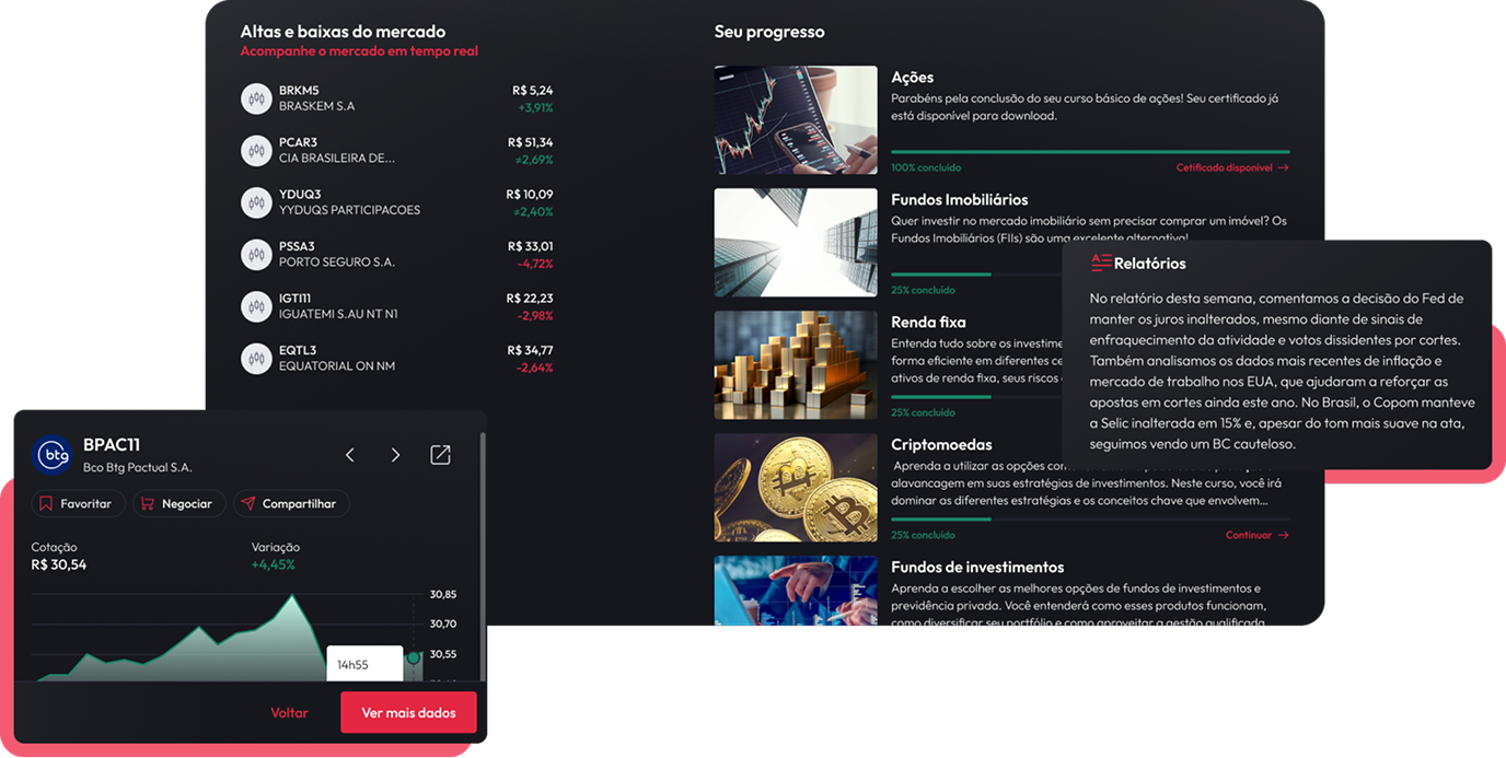 ilustração ponto de encontro de algumas das maiores mentes do mercado financeiro