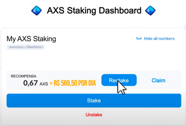 Ganhos com staking de AXS