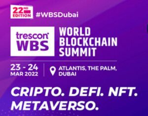 Imagem de banner anunciando evento de criptomoedas da WBSDubai