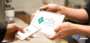 Pix: celular e tablet com a logo do Pix