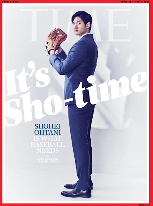 Capa da revista Time com o jogador de baseball Shohei Ohtani