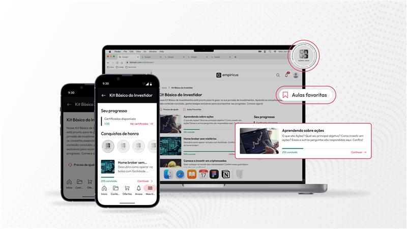 Kit básico do investidor está disponível tanto no app, quanto versão web da Empiricus