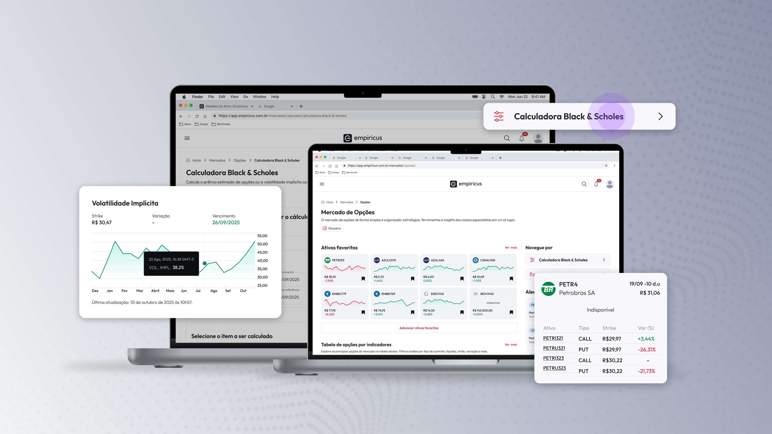 Mercado de Opções: dados, filtros e calculadora Black & Scholes